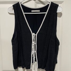 Abercrombie & Fitch Black Tie-Front Tank Top